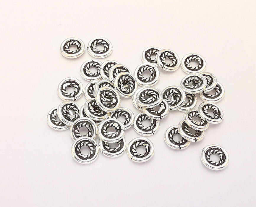 10 Sterling Silver Rondelle Bead Findings 10 Pcs 925 Silver Bead (5mm) G30168