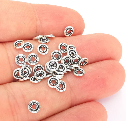 10 Sterling Silver Rondelle Bead Findings 10 Pcs 925 Silver Bead (5mm) G30168