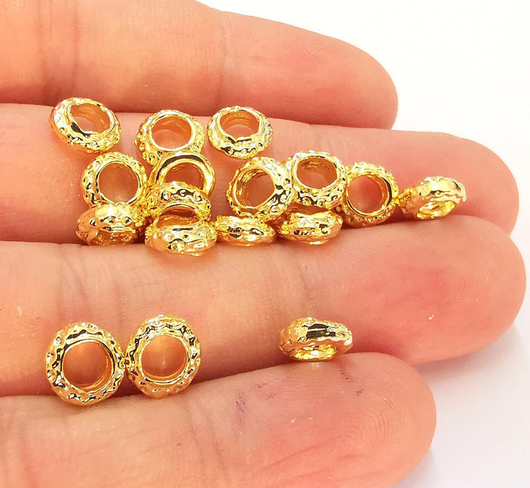 10 Rondelle Beads 24k Shiny Gold Rondelle Beads (8mm)  G21958