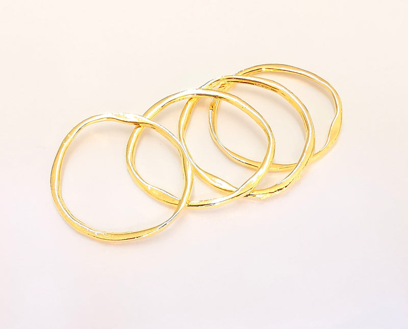 4 Circle Findings 24k Shiny Gold Circle Findings (30mm)  G21964