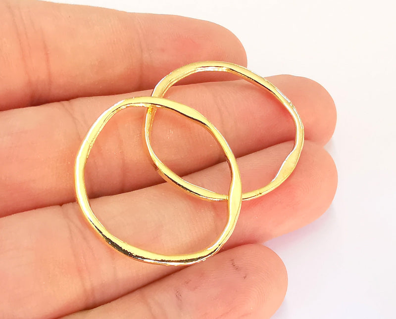 4 Circle Findings 24k Shiny Gold Circle Findings (30mm)  G21964