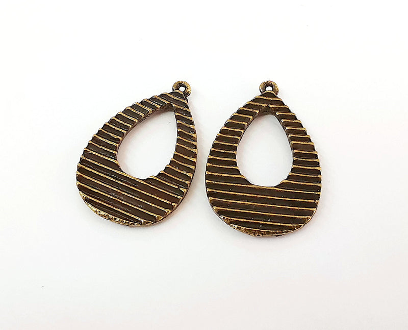 2 Antique Bronze Charm Antique Bronze Plated Charm (35x23mm) G21604