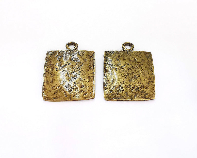 2 Curved Charms Antique Bronze Plated Charms (29x22mm)  G21973