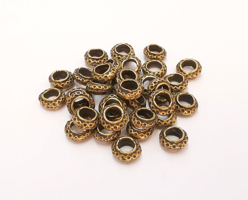 20 Antique Bronze  Rondelle Beads Antique Bronze Plated Beads (8mm) G21983