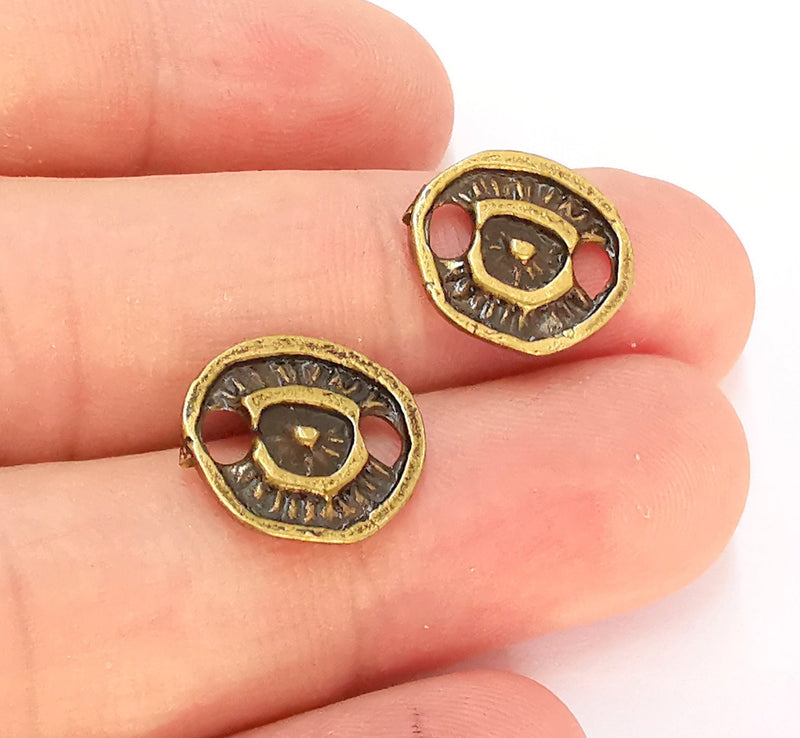 10 Antique Bronze Charms Connector Antique Bronze Plated Connector (16x14mm)  G21982