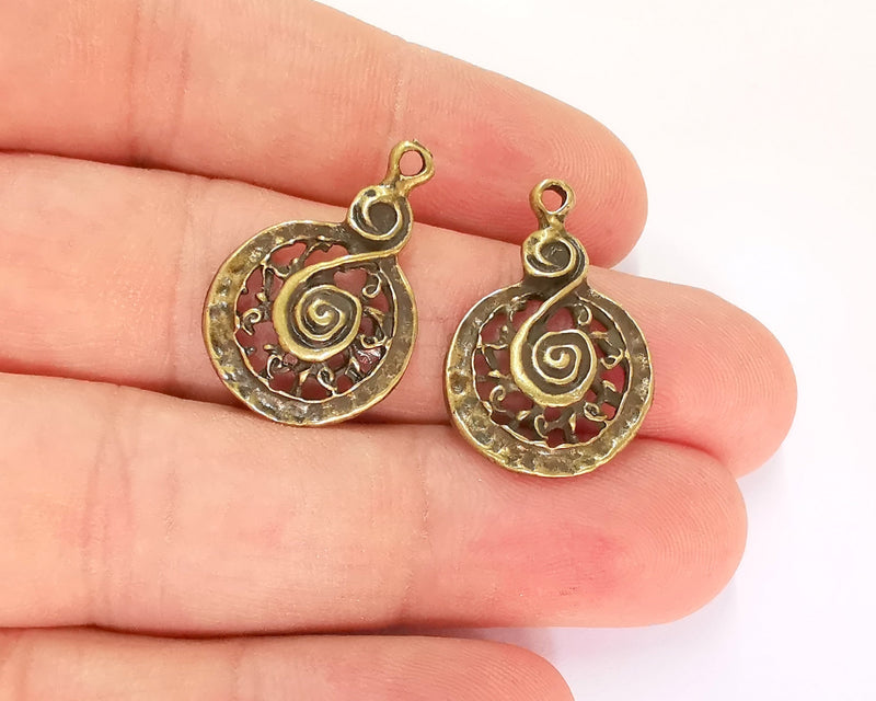 4 Antique Bronze Charms Antique Bronze Plated Charms (26x18mm)  G21986