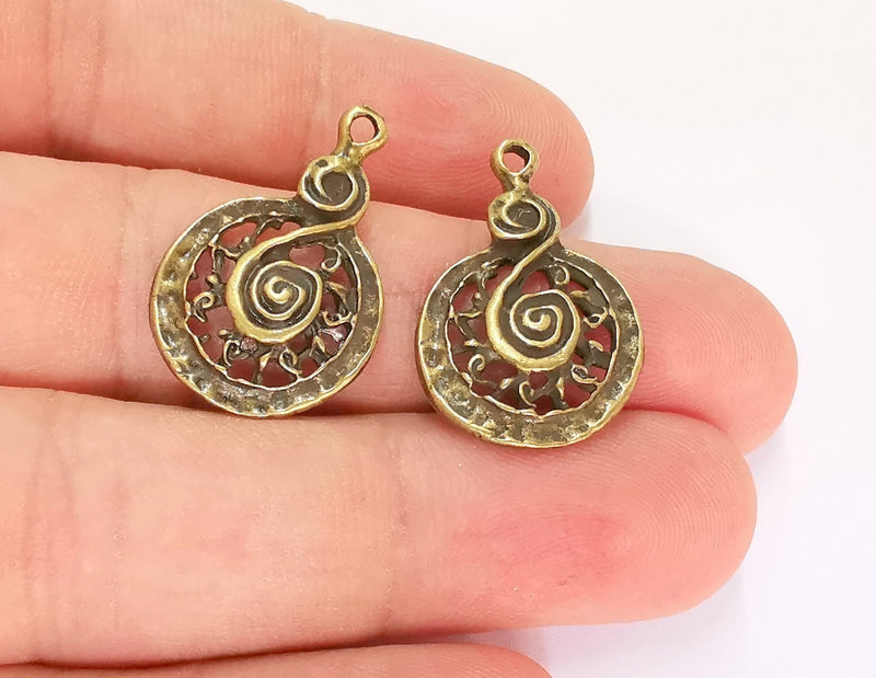 4 Antique Bronze Charms Antique Bronze Plated Charms (26x18mm)  G21986
