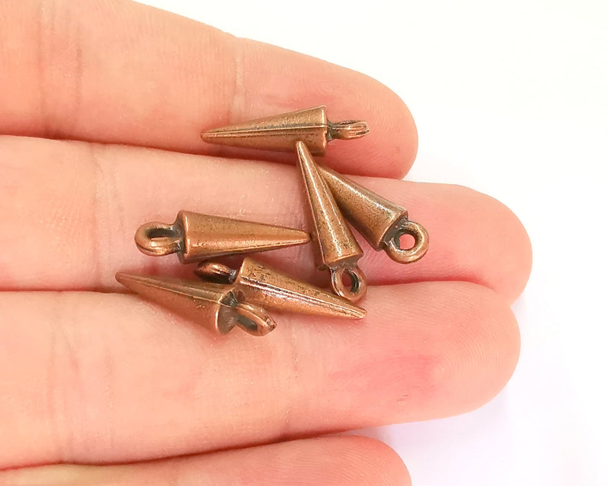 10 Copper Spike Charms Antique Copper Plated Charms (20x6mm)  G21987