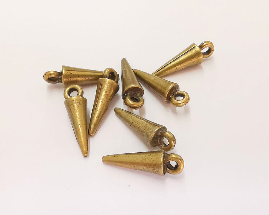 10 Antique Bronze Spike Charms Antique Bronze Plated Charms  (20x6mm)  G21993