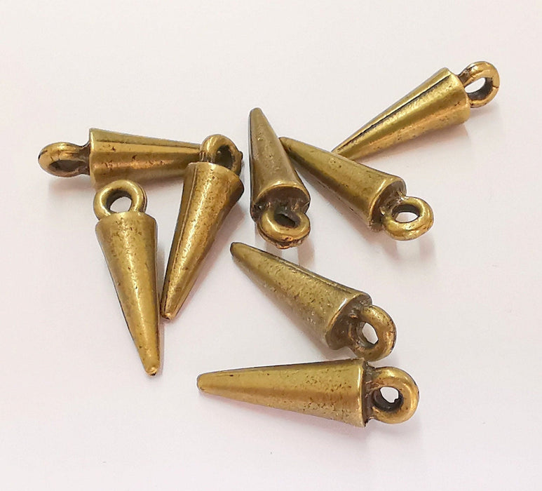 10 Antique Bronze Spike Charms Antique Bronze Plated Charms  (20x6mm)  G21993