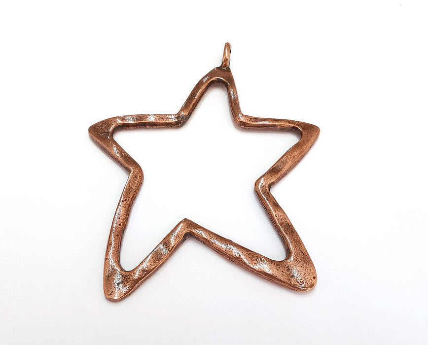 Star Pendant Antique Copper Plated Pendant (80x67mm)  G21615