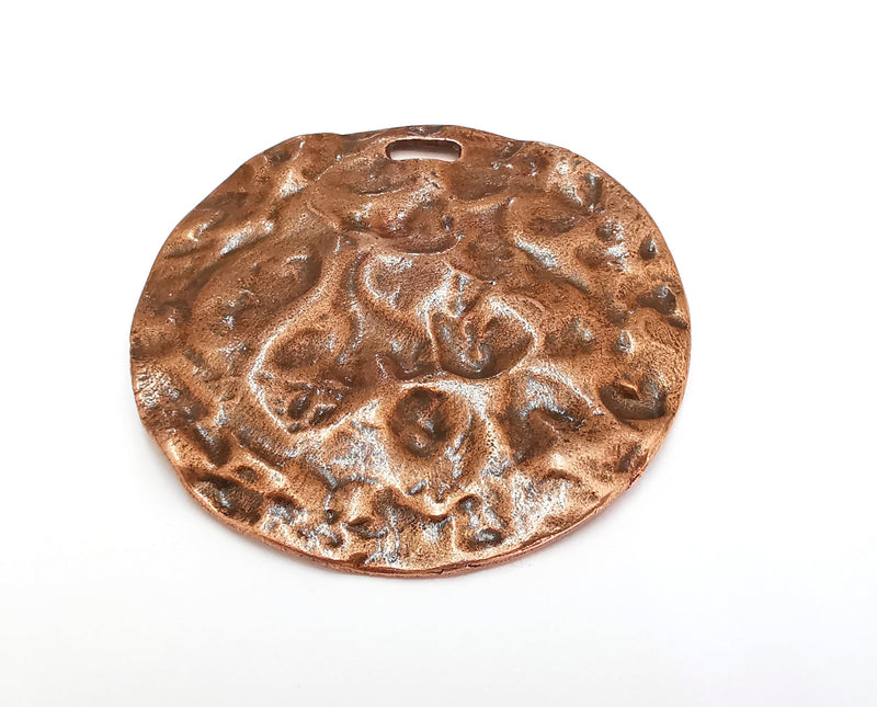 Hammered Pendant Antique Copper Plated Pendant (74mm) G21616