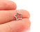 2 Sterling Silver Star Charms 925 Silver Charms with Cubic Zirconia stone (14x11mm) AG22012