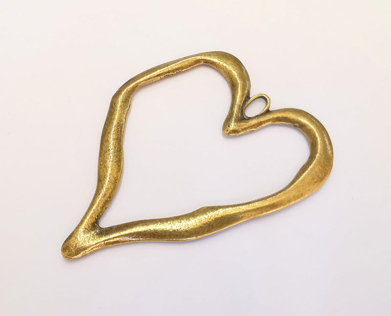 Antique Bronze Heart Pendant Large Pendant (91x64mm) G22023