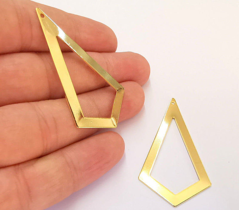 24k Shiny Gold Plated Brass Charms , Nickel free and Lead free (54x29mm)  G22046