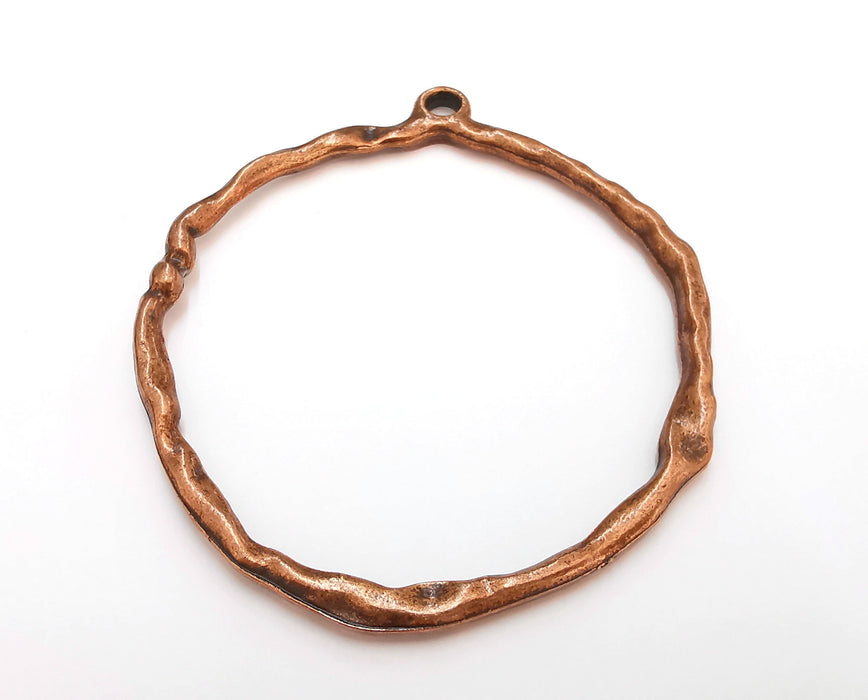 Hammered Pendant Antique Copper Plated Pendant (80x70mm)  G21621