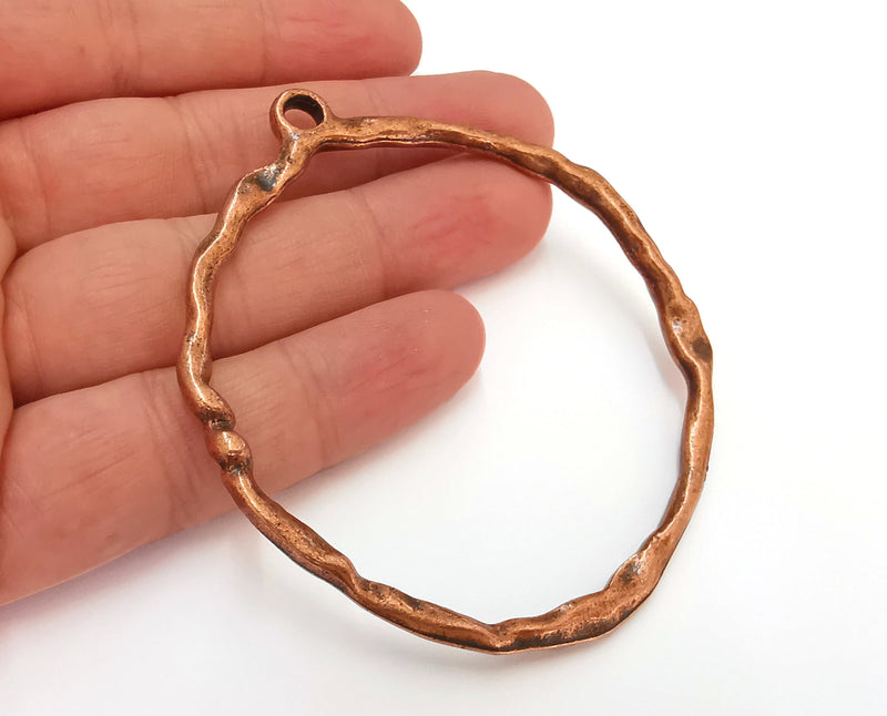 Hammered Pendant Antique Copper Plated Pendant (80x70mm)  G21621