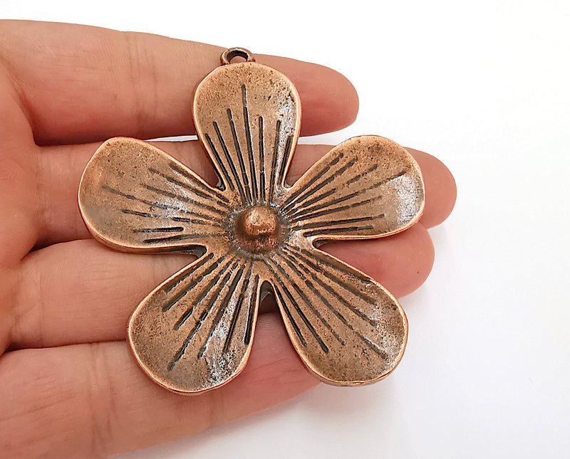 Flower Charms Antique Copper Plated Charms (70x65mm)  G21628