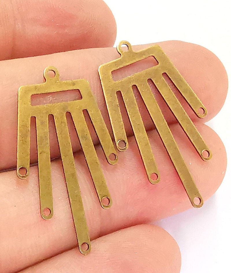 4 Antique Bronze Connector Charms Antique Bronze Plated Charms (33x18mm)  G22058