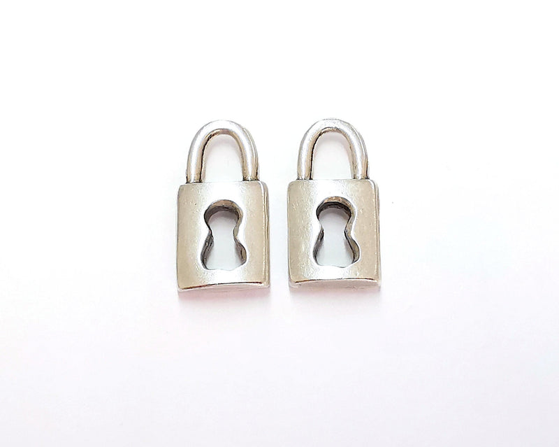 4 Silver Charms Antique Silver Plated Charms (23x11mm)  G22080