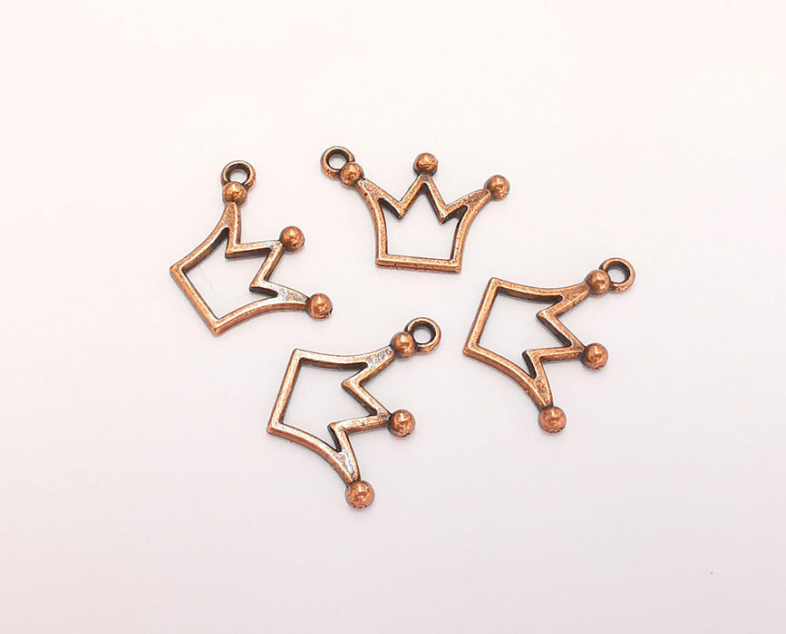 10 Crown Charms Antique Copper Plated Charms (20x13mm)  G22095