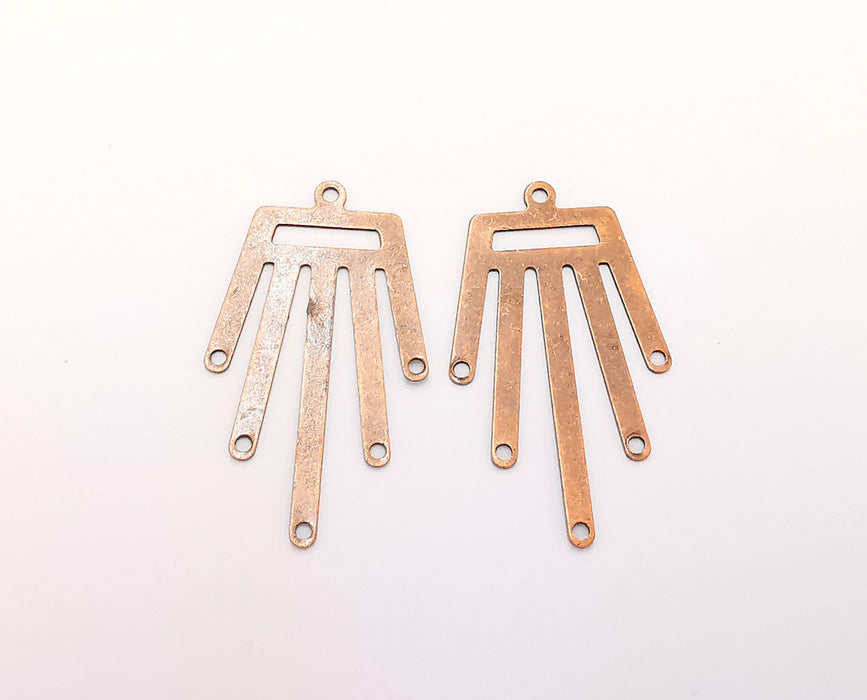 10 Antique Copper Connector Charms Antique Copper Plated Brass Charms (33x18mm) G22098