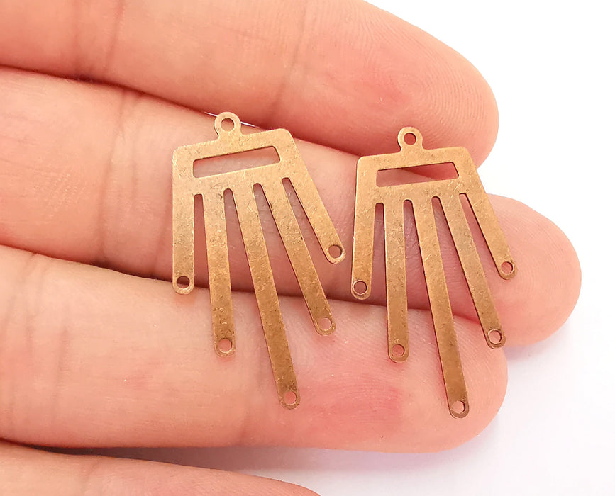 10 Antique Copper Connector Charms Antique Copper Plated Brass Charms (33x18mm) G22098