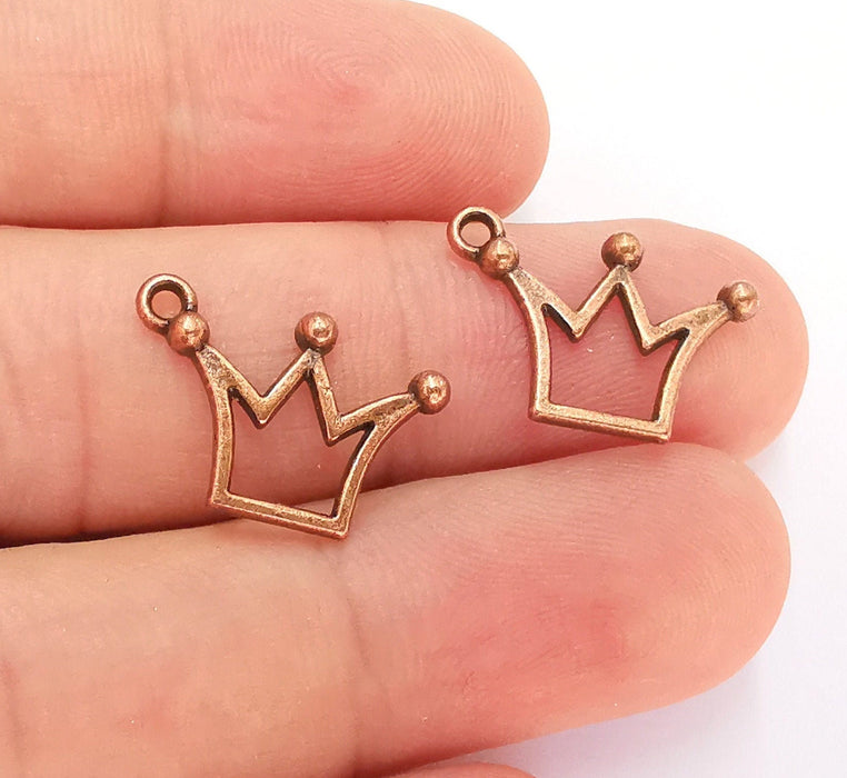 10 Crown Charms Antique Copper Plated Charms (20x13mm)  G22095