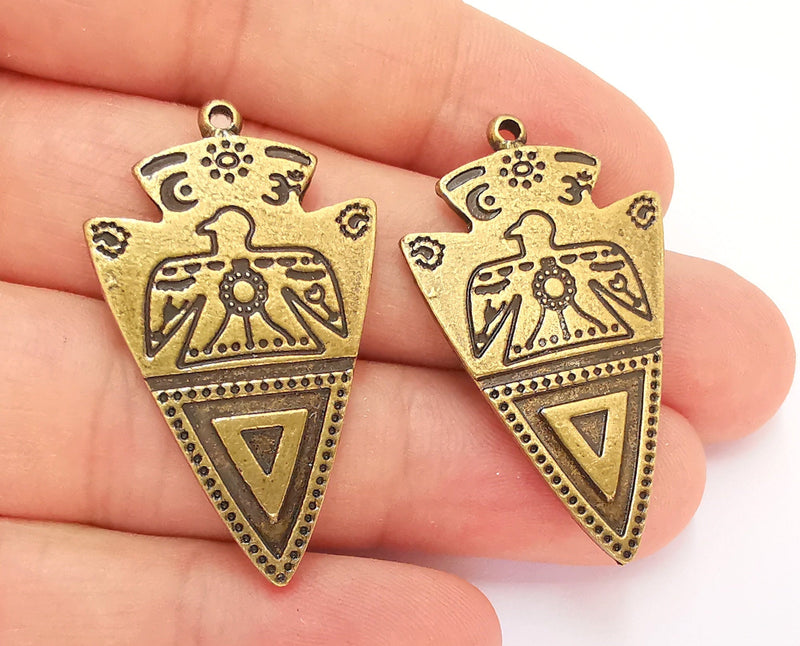 2 Eagle Charms Antique Bronze Plated Charms (42x25mm)  G22100