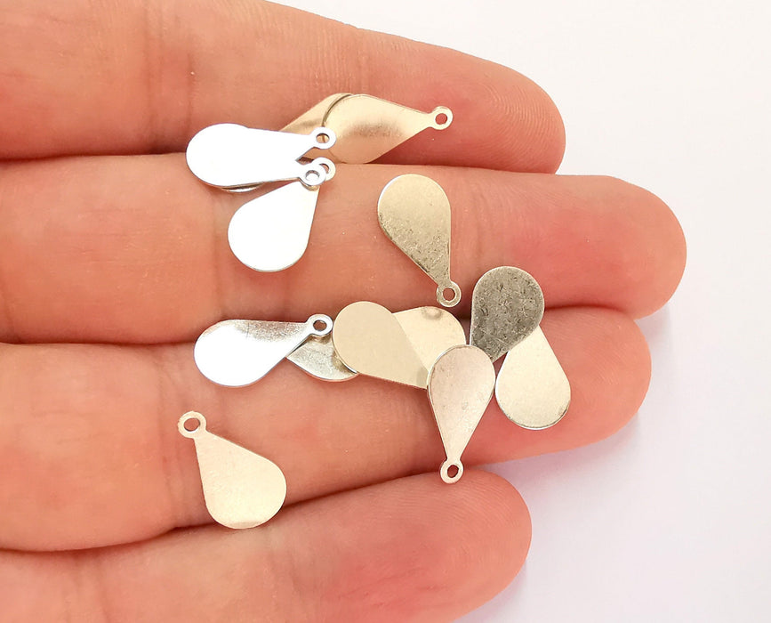 20 Teardrop Charms Antique Silver Plated Brass Charms Nickel free and Lead free (14x7mm) G22102