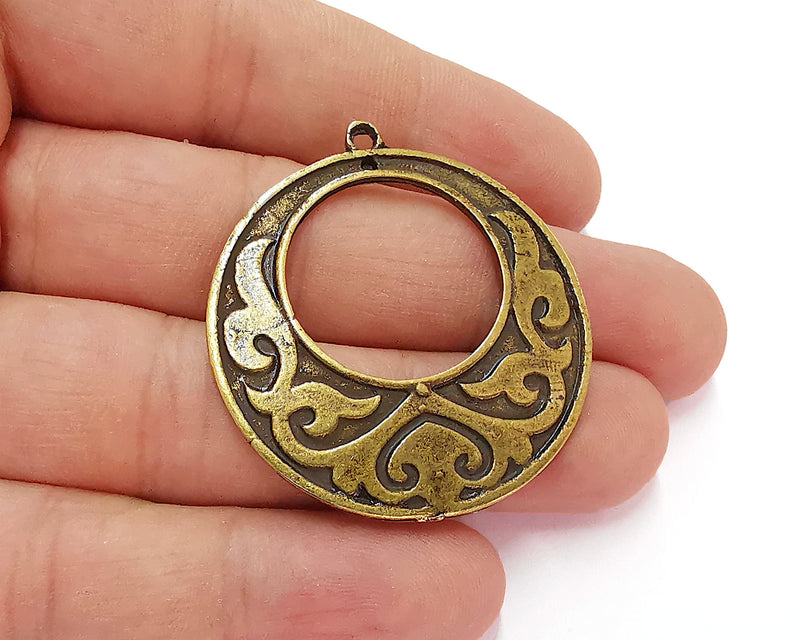 2 Antique Bronze Charms Antique Bronze Plated Charms (44x40mm)  G22113