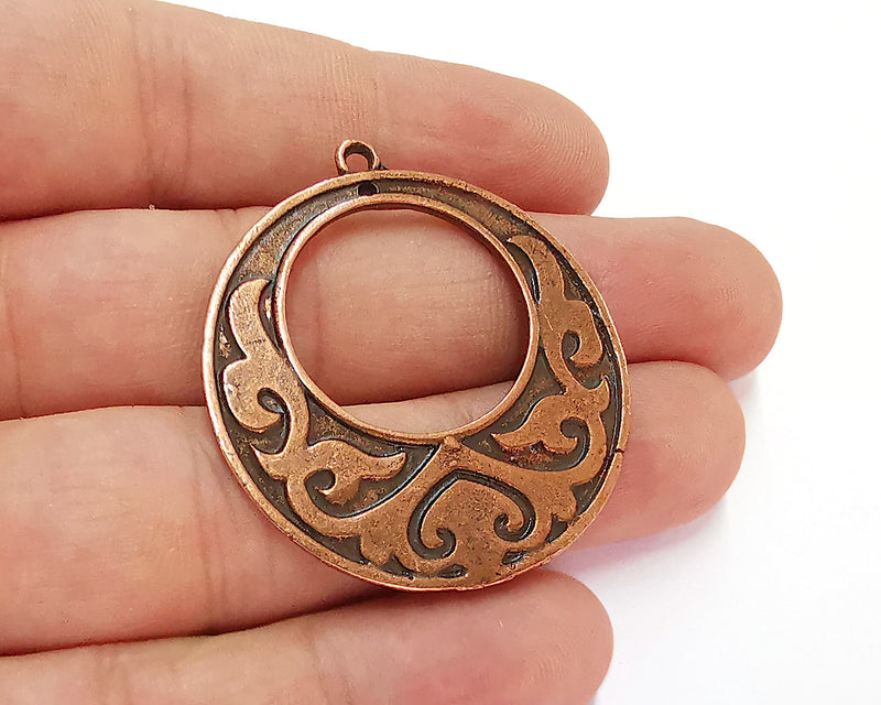 2 Copper Charms Antique Copper Plated Charms (44x40mm)  G22121