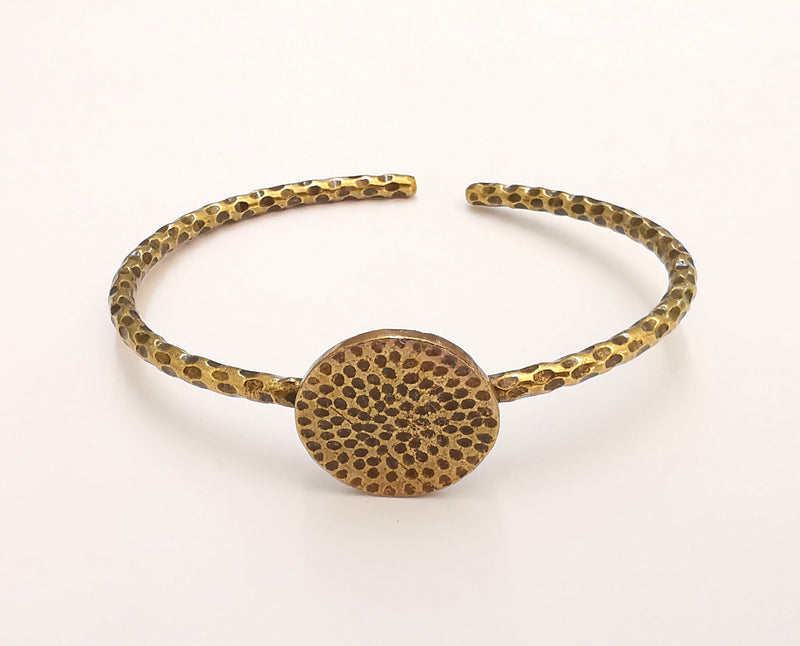 Bracelet Blank Cuff Bezel Bangle Blank Glass Cabochon Base Bezel Hammered Bracelet Adjustable Antique Bronze Bracelet (20mm ) G22124