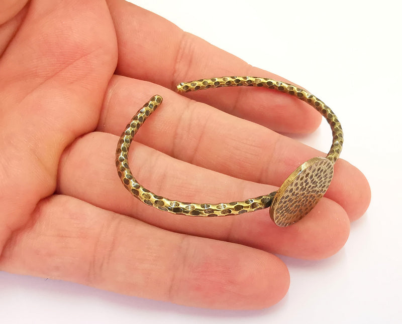 Bracelet Blank Cuff Bezel Bangle Blank Glass Cabochon Base Bezel Hammered Bracelet Adjustable Antique Bronze Bracelet (20mm ) G22124