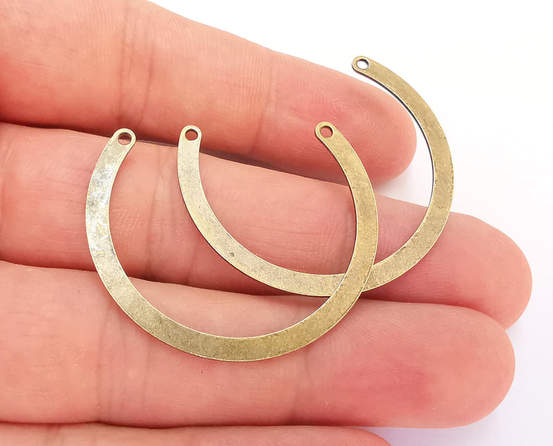 4 Antique Bronze Connector Charm Antique Bronze Plated Metal  (40mm) G22130