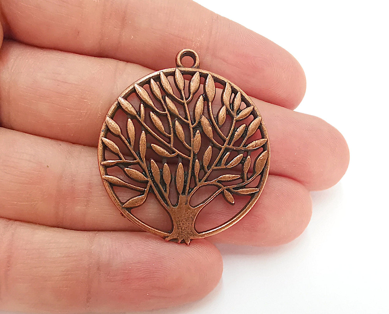 2 Tree Charm Antique Copper Charm Antique Copper Plated Charms (42x36mm) G21644