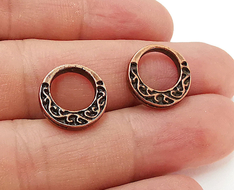 5 Copper Double Side (Both Side Same) Charms Antique Copper Plated Charms (16mm)  G21646