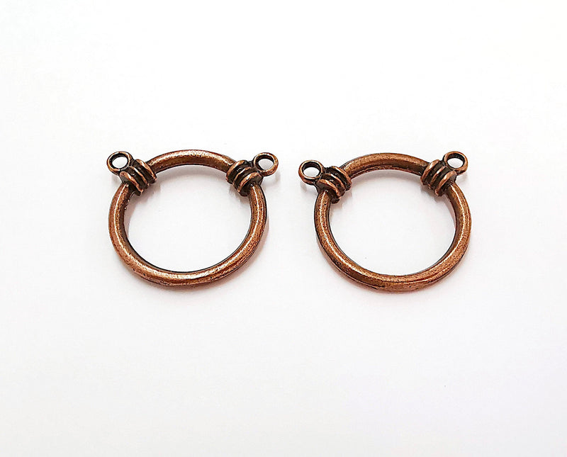 2 Charms Connector Antique Copper Plated Charms (28mm) G21652