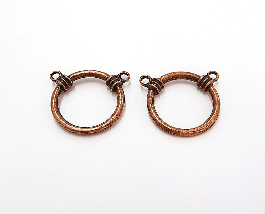 2 Charms Connector Antique Copper Plated Charms (28mm) G21652