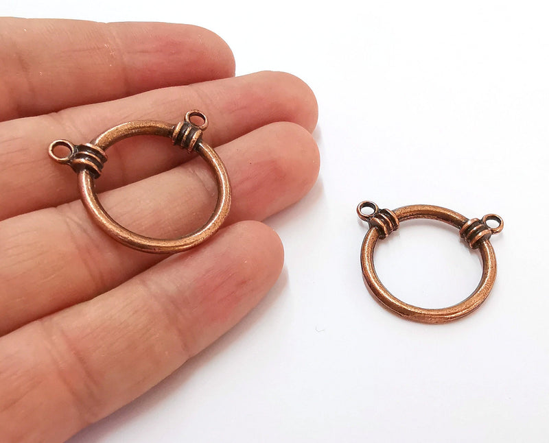 2 Charms Connector Antique Copper Plated Charms (28mm) G21652