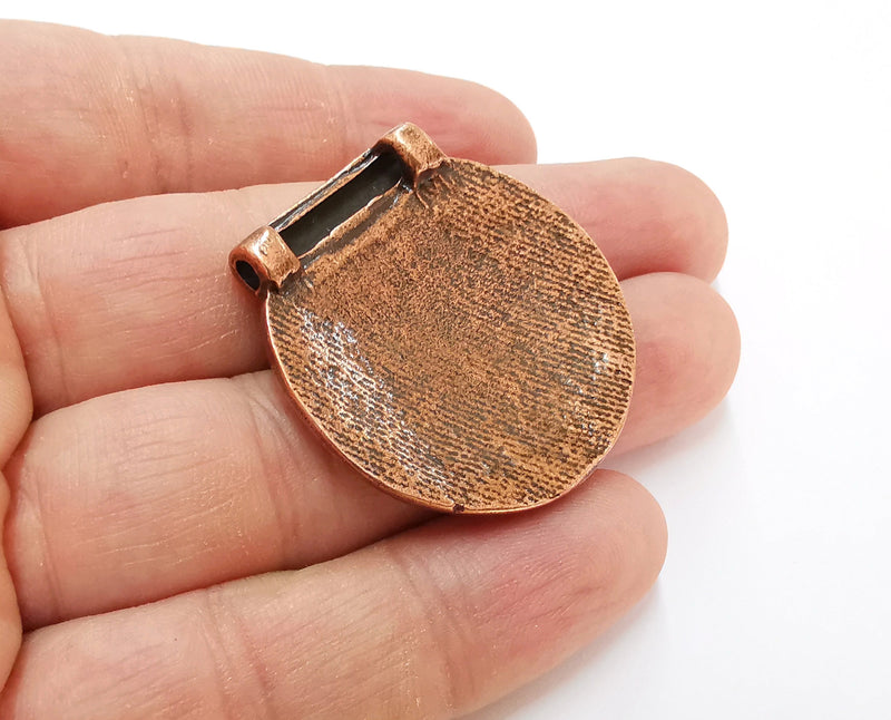 Curved Pendant Antique Copper Plated Pendant (38x36mm)  G21653