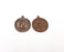 2 Coin Charms Antique Copper Plated Charms  (27x23 mm)  G21657