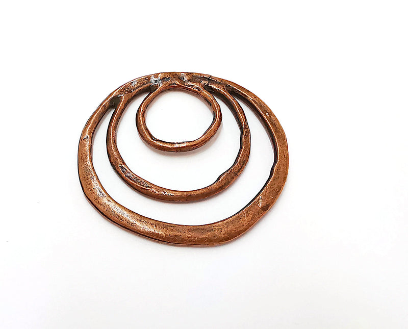 2 Circle Charms Antique Copper Plated Charms (50x48mm)  G21661