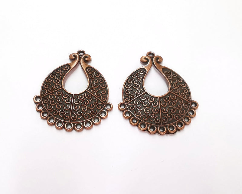 2 Copper Charms Connector Antique Copper Plated Charms (39x33mm)  G22145