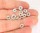 20 Silver Rondelle Beads Antique Silver Plated Beads (7mm)  G22173