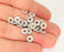 20 Silver Rondelle Beads Antique Silver Plated Beads (7mm)  G22173