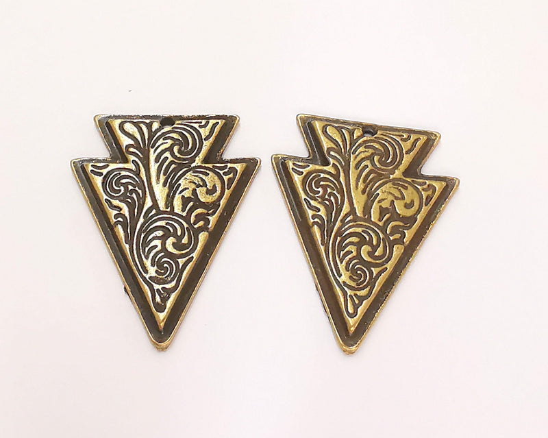 2 Antique Bronze Charms Antique Bronze Plated Charms (31x24mm)  G22177