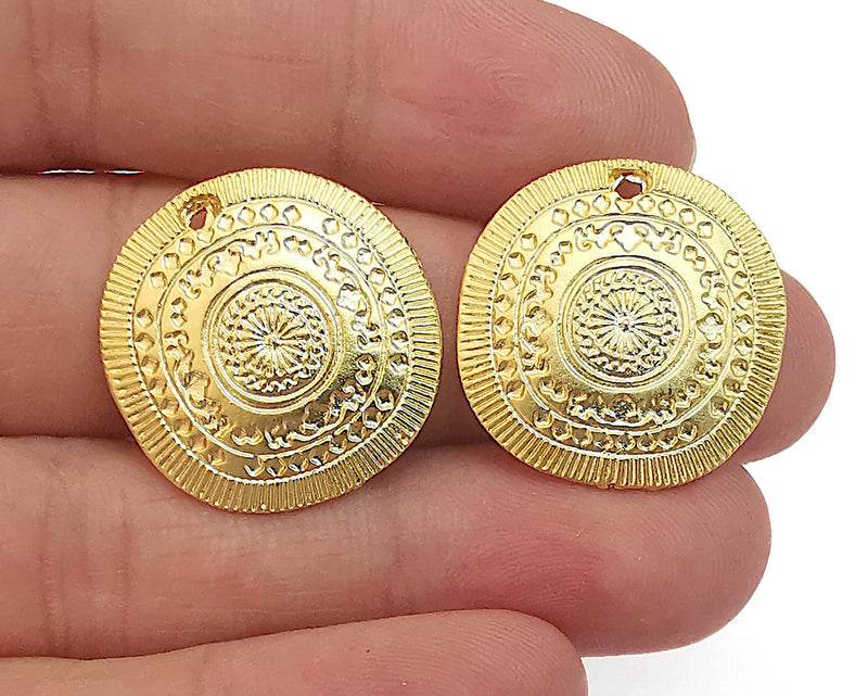 2 Gold Charms Gold Plated Charms (25x24mm)  G21667