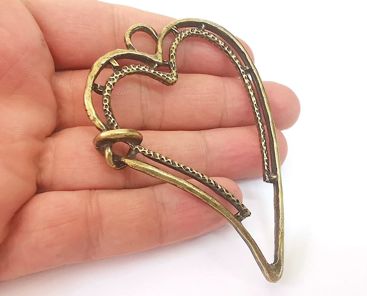 Heart Pendant Antique Bronze Plated Pendant (88x61mm)  G21669