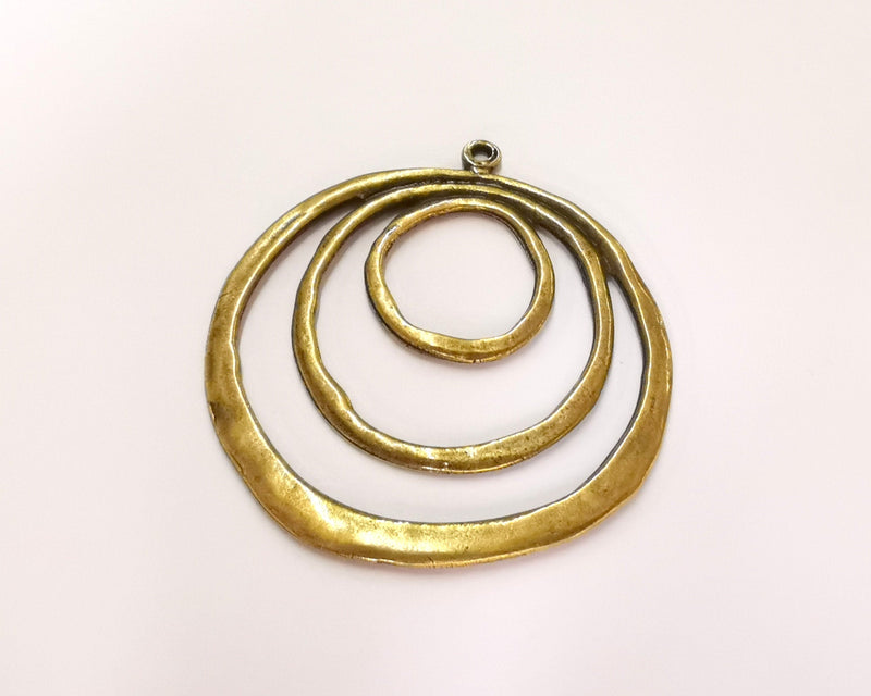 2 Circles Pendant Antique Bronze Plated Pendant (53x49mm) G22183